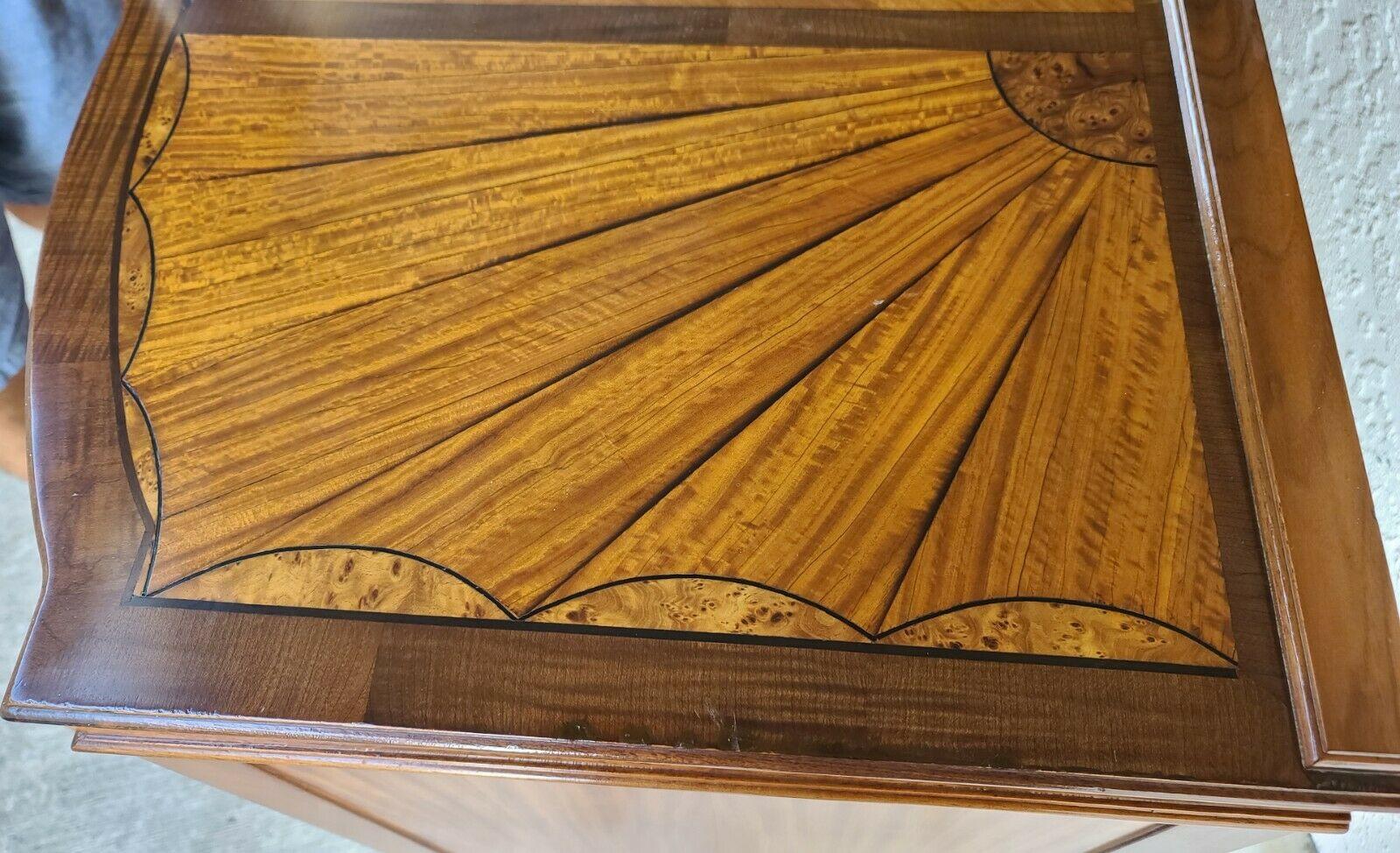 Antique c 1900 Art Nouveau Amboyna Burl Hand Carved Walnut Sideboard Buffet 4