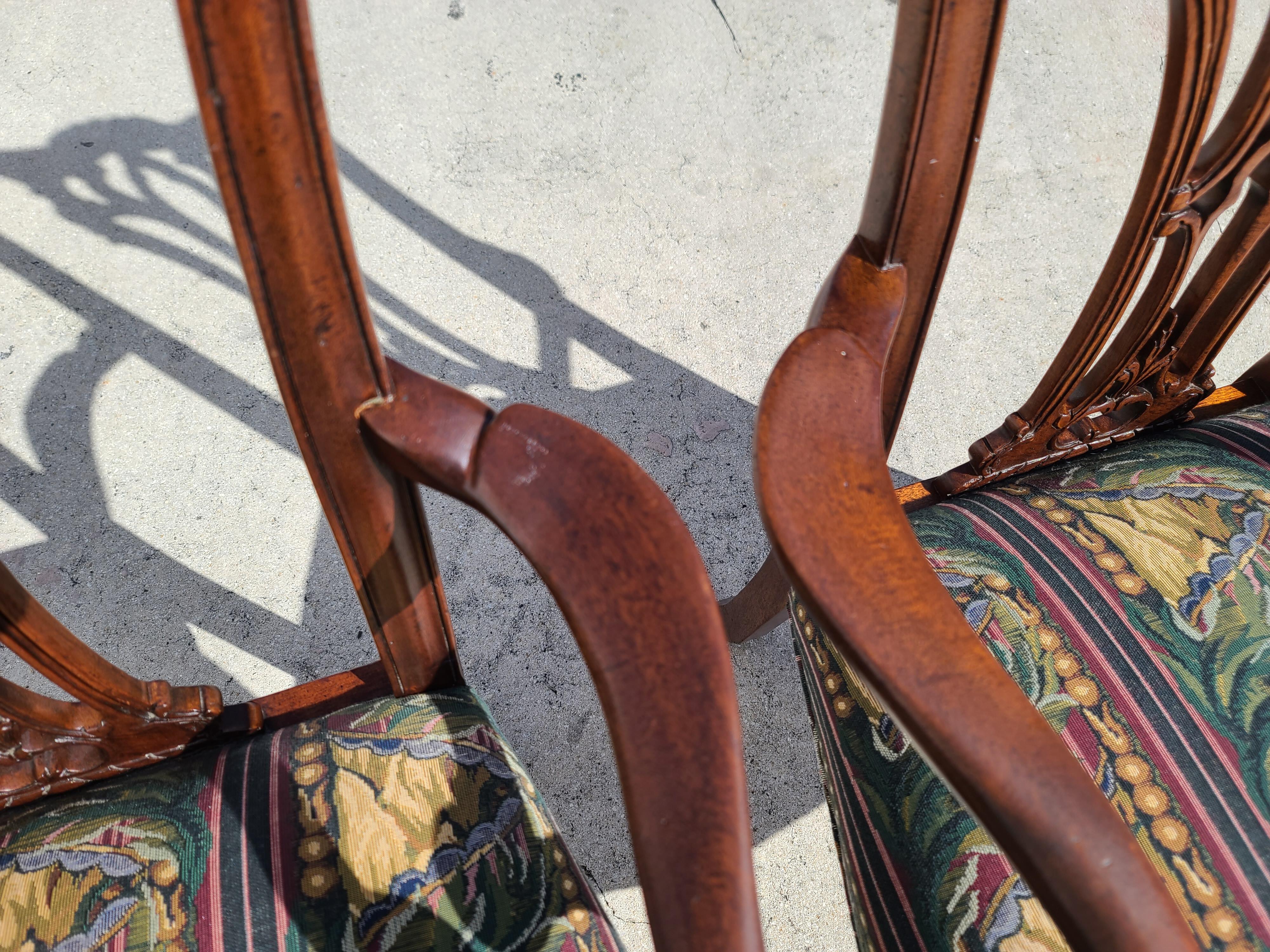 Antique C 1900 Edwardian Chippendale Mahogany Ball & Claw Armchairs, a Pair For Sale 2