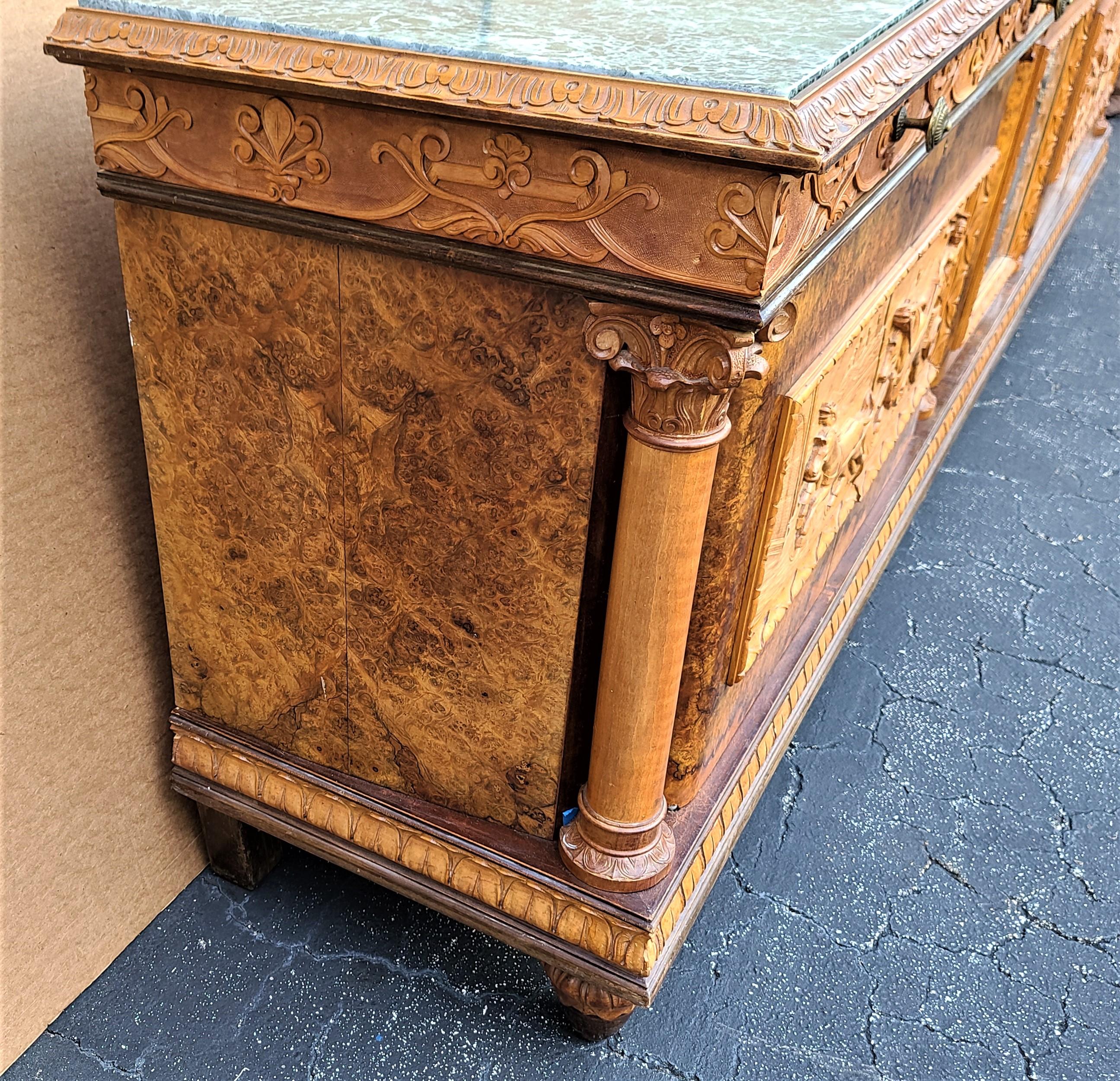 20th Century Antique c 1900 Hand Carved Neoclassical Italian Credenza Bar Cabinet For Sale