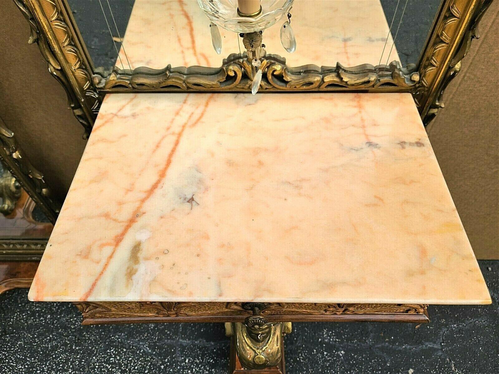 20th Century Antique c 1900 Italian Neoclassical Mirrored Marble Nightstands
