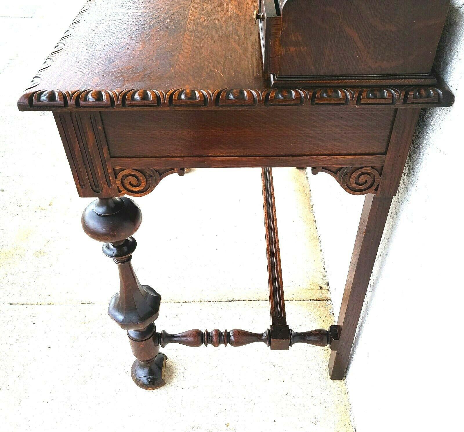 Oak Antique c 1900 Writing Desk by Klingmans