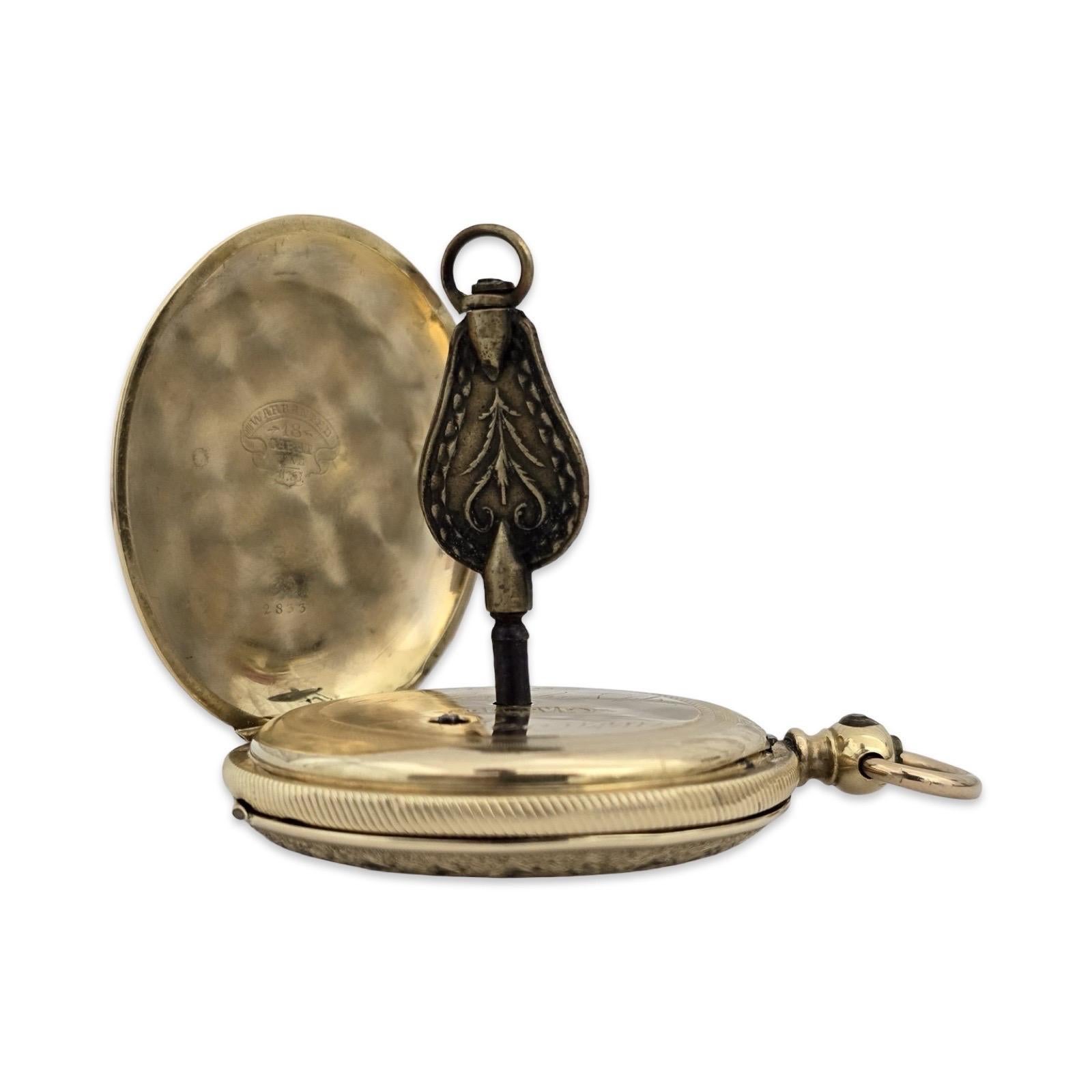 Montre ancienne C.C. & Fils Genève or 18K 43.9mm Swiss Lever Key-Wind en vente 6