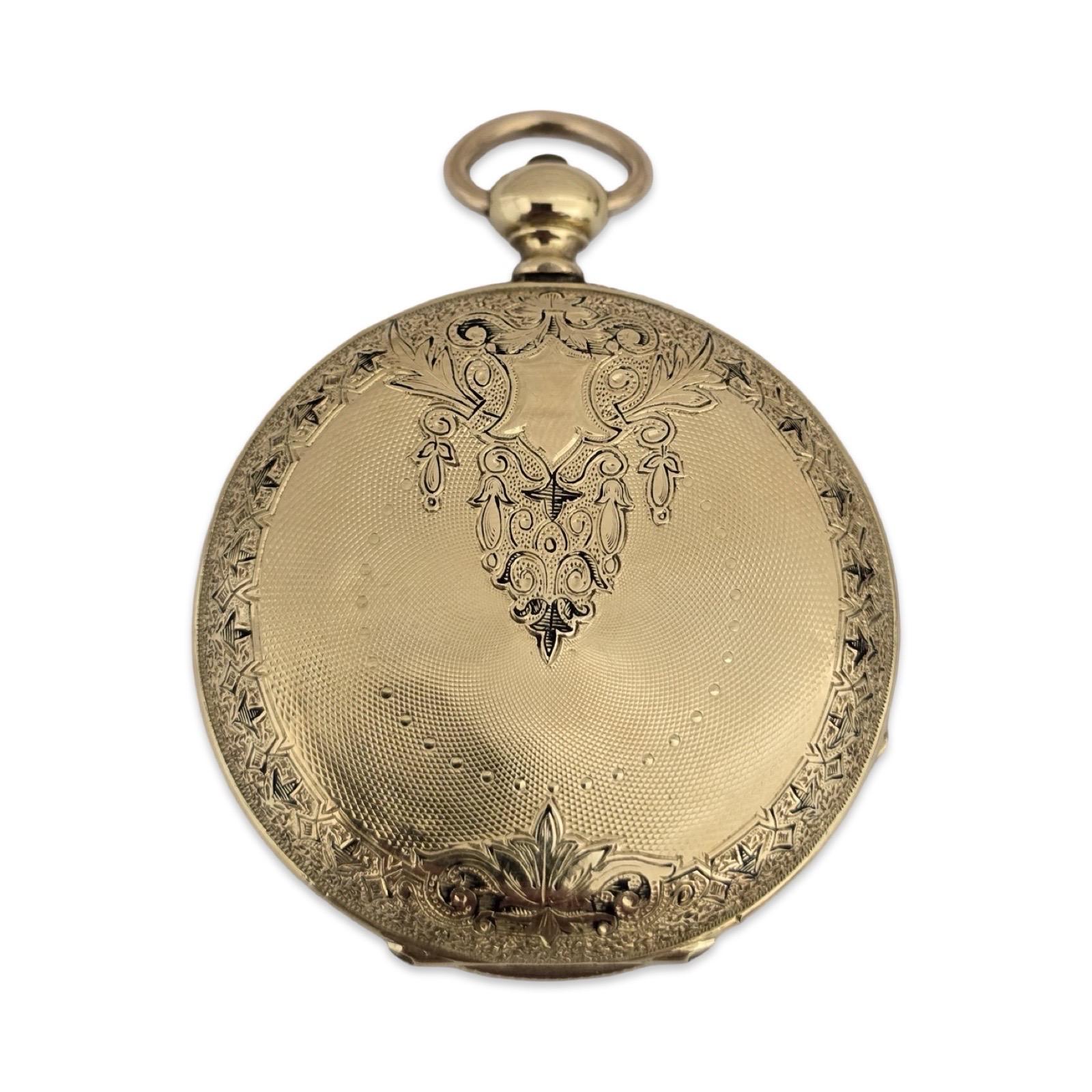 Montre ancienne C.C. & Fils Genève or 18K 43.9mm Swiss Lever Key-Wind en vente 5