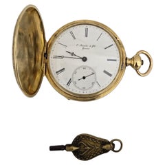Antike C. Lacroix 
Fils Genève 18K Gold 43.9mm Schweizer Hebel-Schlüsselaufzug Uhr