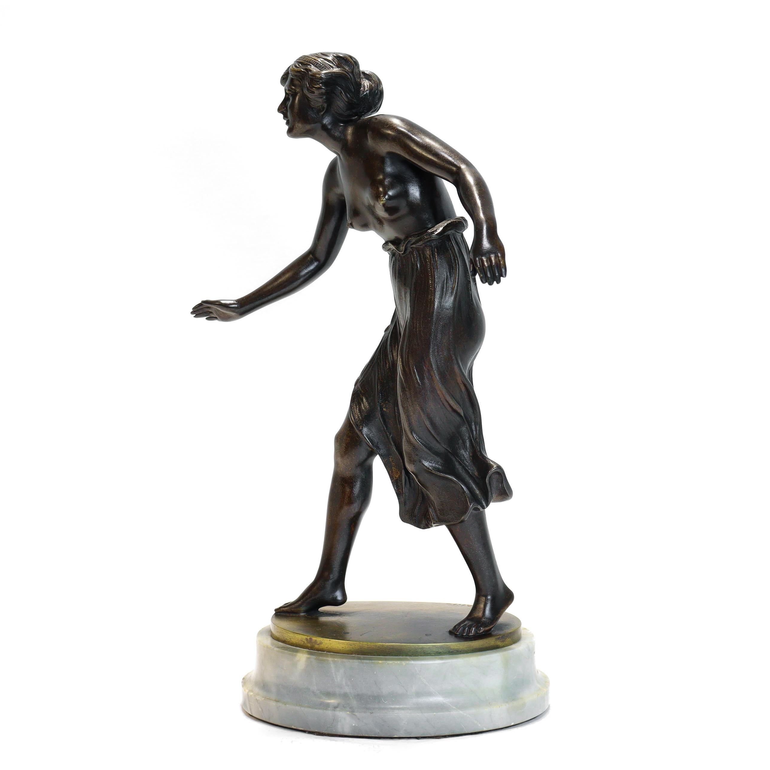 Art Déco Antica scultura in bronzo di C. Rochlitz 