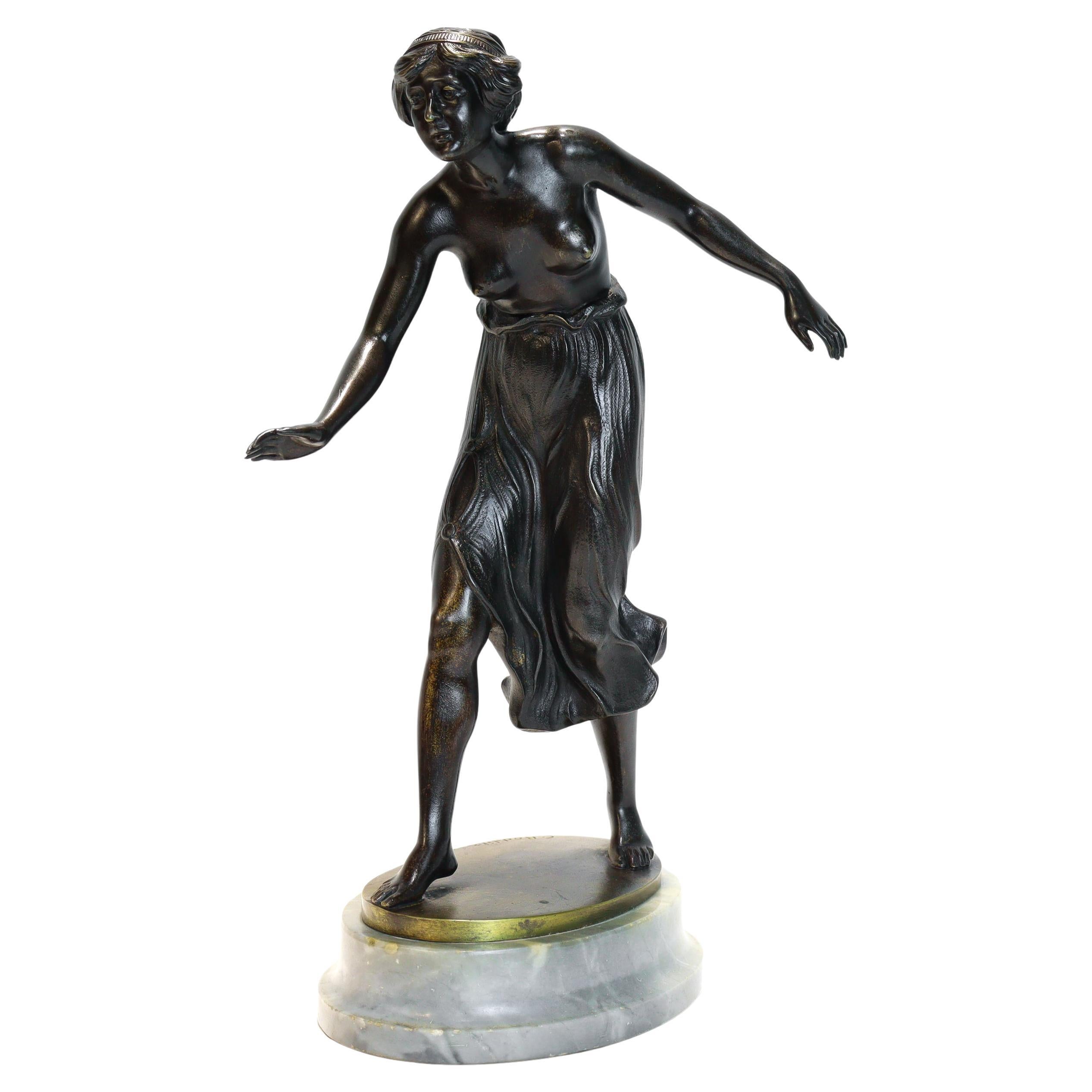 Antica scultura in bronzo di C. Rochlitz "Tänzerin" (Ballerina), 1920 ca.
