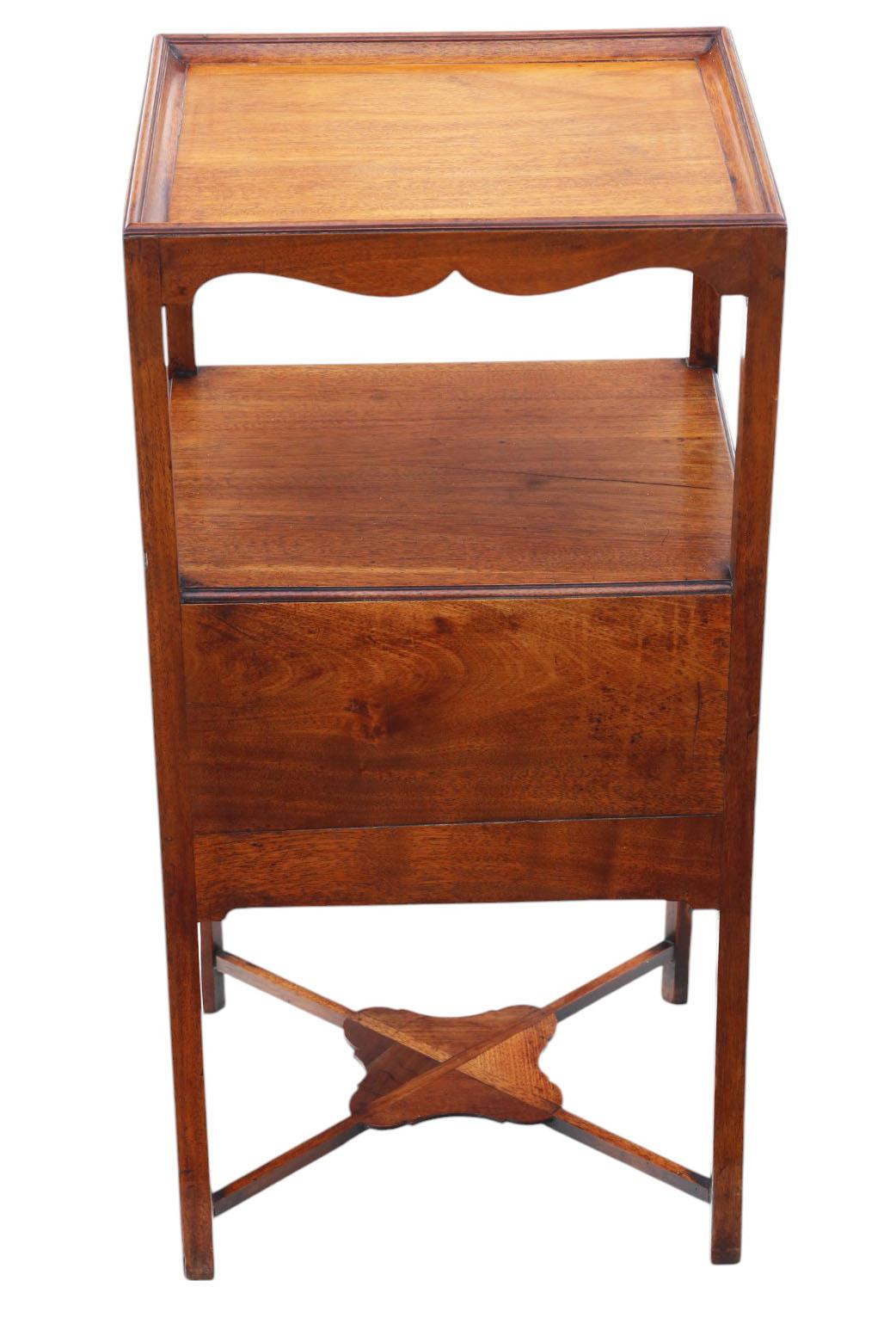 Antike c.1800 Georgian Mahagoni Waschtisch / Nachttisch - Qualität Nachttisch im Angebot 3