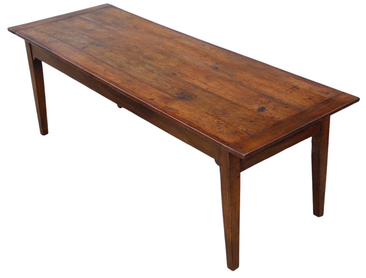 Table de salle à manger ancienne en chêne - Circa 1800 - Table de cuisine avec tiroirs aux deux extrémités

Cette table de ferme ancienne en chêne, datant d'environ 1800, est une pièce de grande qualité avec des tiroirs aux deux extrémités. Il