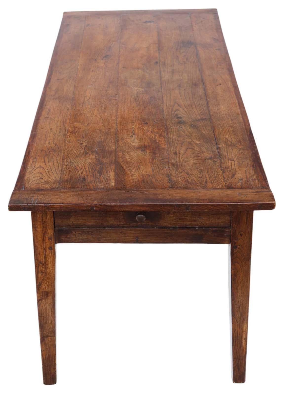 Antiquity c.1800 Oak Farmhouse Dining Table de cuisine de qualité avec tiroirs Bon état - En vente à Wisbech, Cambridgeshire
