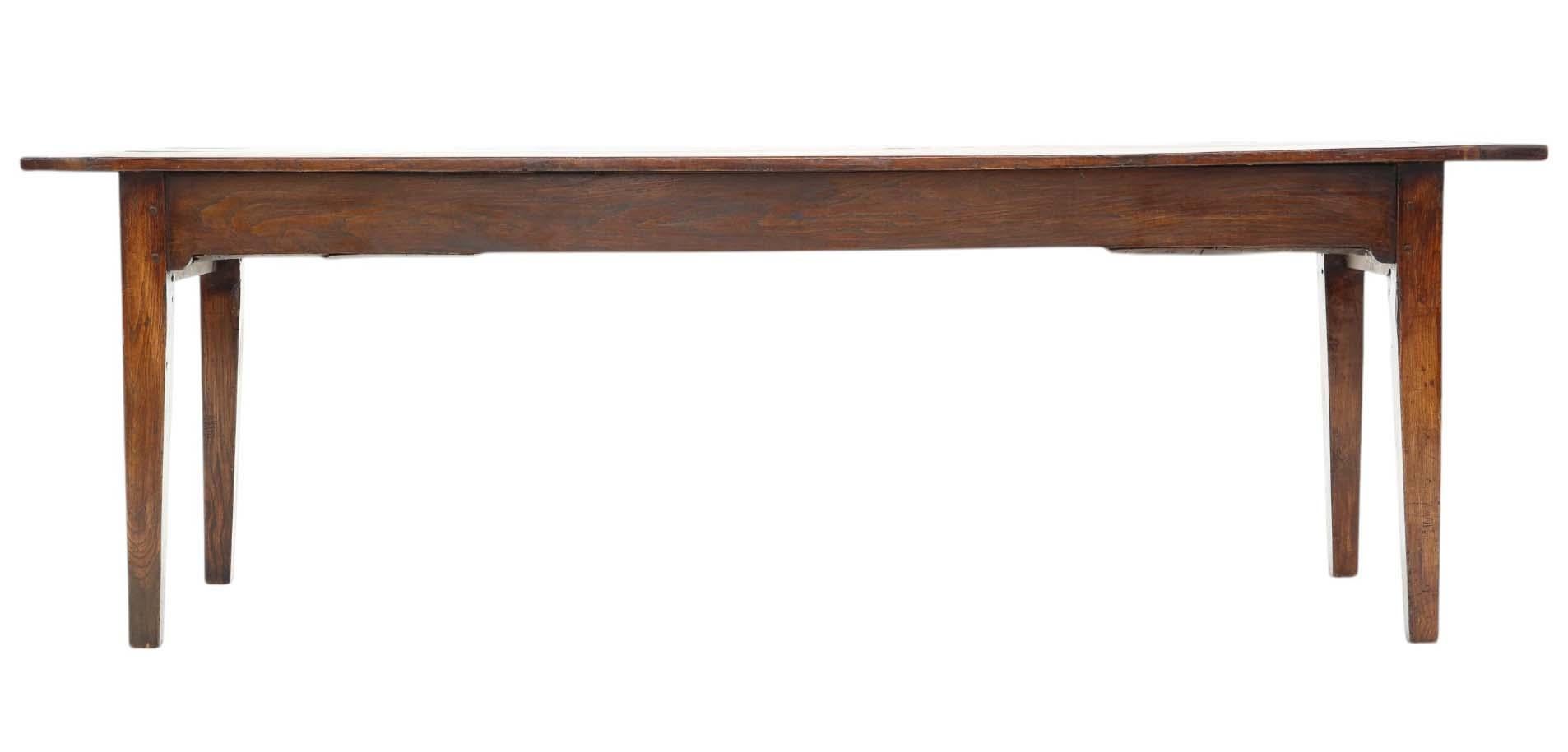 Antiquity c.1800 Oak Farmhouse Dining Table de cuisine de qualité avec tiroirs en vente 1