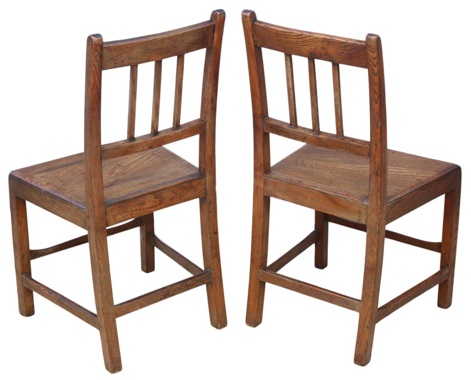XIXe siècle Ancienne paire de chaises en orme A.I.C. C.C. - Belle qualité Hall, cuisine, salle à manger, chambre à coucher en vente