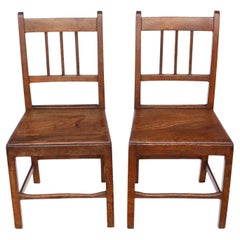 Antiguo c.1800 Par de Sillas de Olmo - Fina Calidad Salón, Cocina, Comedor, Dormitorio