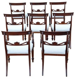 Antique c.1825 Fine Quality Set of 8 Mahogany Dining Chairs (6+2) – 19th Century