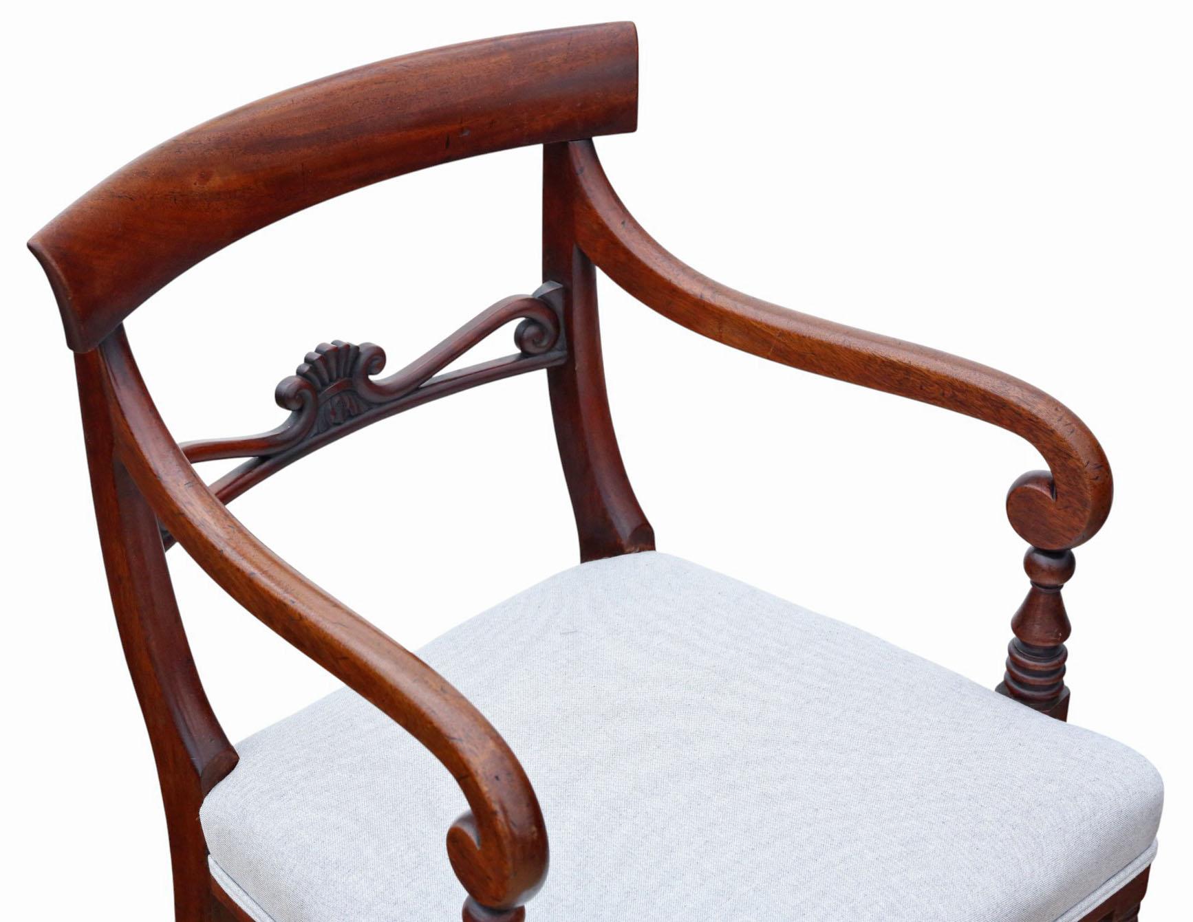 Antique c.1825 Fine Quality Set of 8 Mahogany Dining Chairs (6+2) – 19th Century im Angebot 2