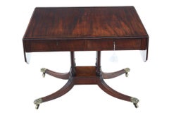 Antique c.1825 Regency Mahogany Pedestal Sofa Dining Table Quality 19th Century
