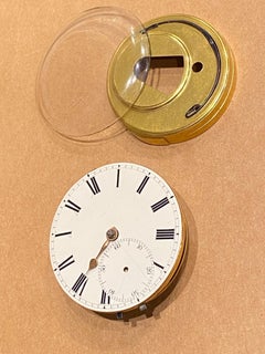 Antique c1830 English Fusee Pocket Watch Movement by William Baker of Shrewsbury
