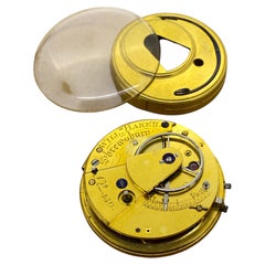 Antique c1830 English Fusee Pocket Watch Movement by William Baker of Shrewsbury