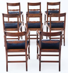 Antique C1830 Regency Mahogany Dining Chairs - Set of 8 (6 Plus 2), Fine Quality