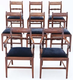 Antique C1830 Regency Mahogany Dining Chairs - Set of 8 (6 Plus 2), Fine Quality