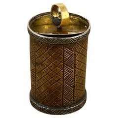 Antique breloque/pendentif rétractable Barrel & French Calendar Vintage, c1850