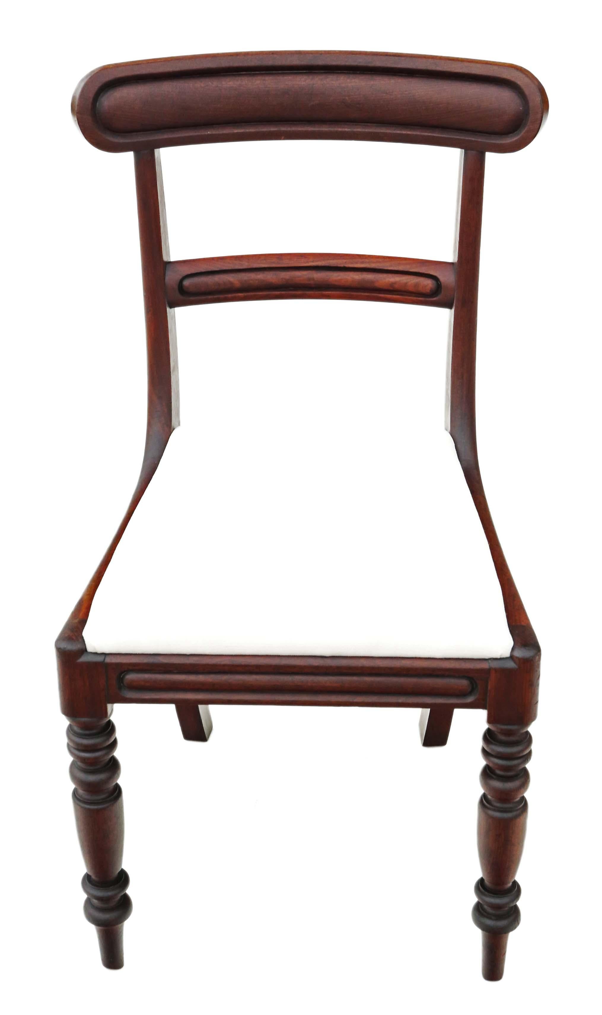 Antique circa 1850 Set of 6 Victorian Mahogany Dining Chairs In Good Condition For Sale In Wisbech, Cambridgeshire