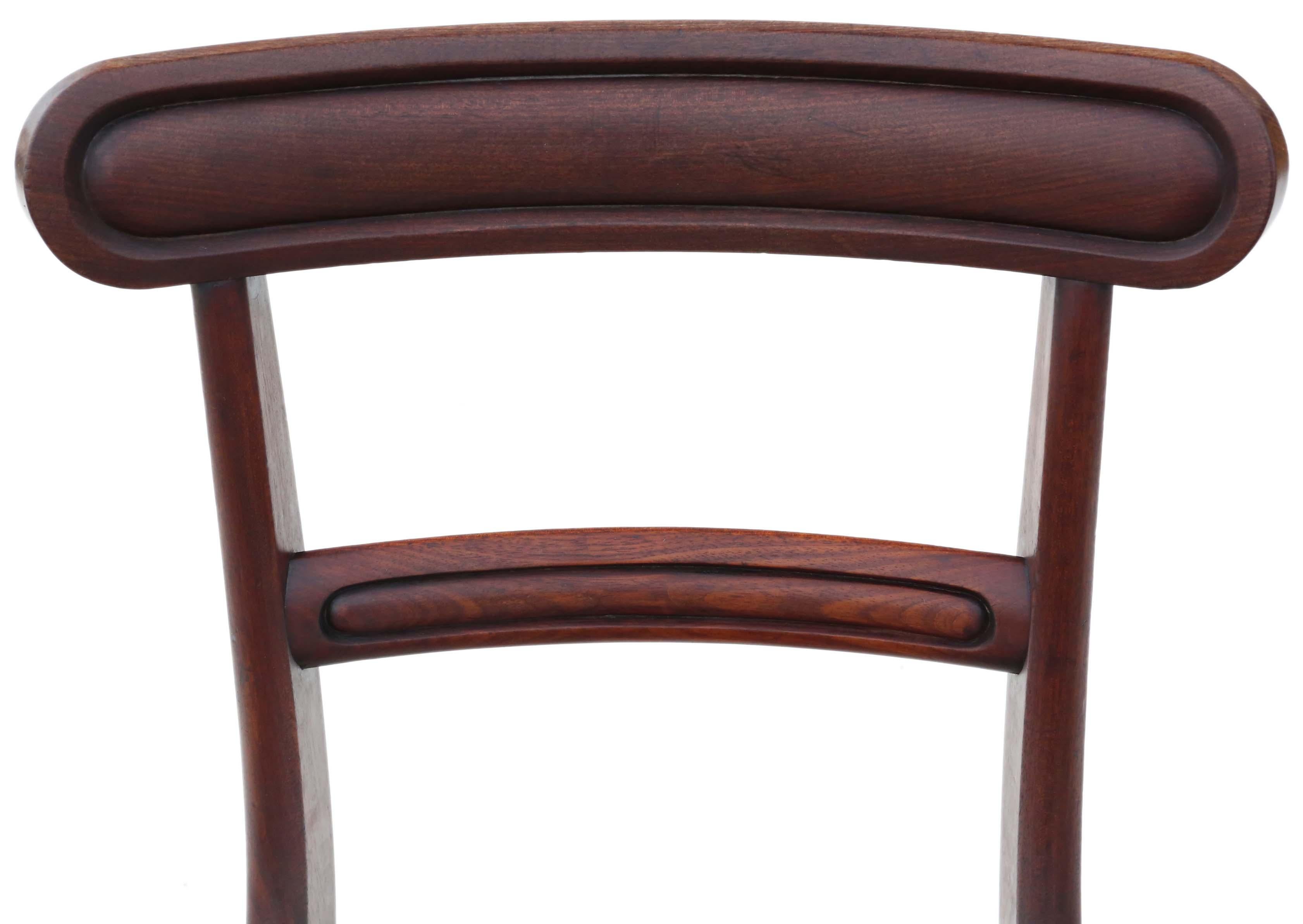 Mid-19th Century Antique circa 1850 Set of 6 Victorian Mahogany Dining Chairs For Sale
