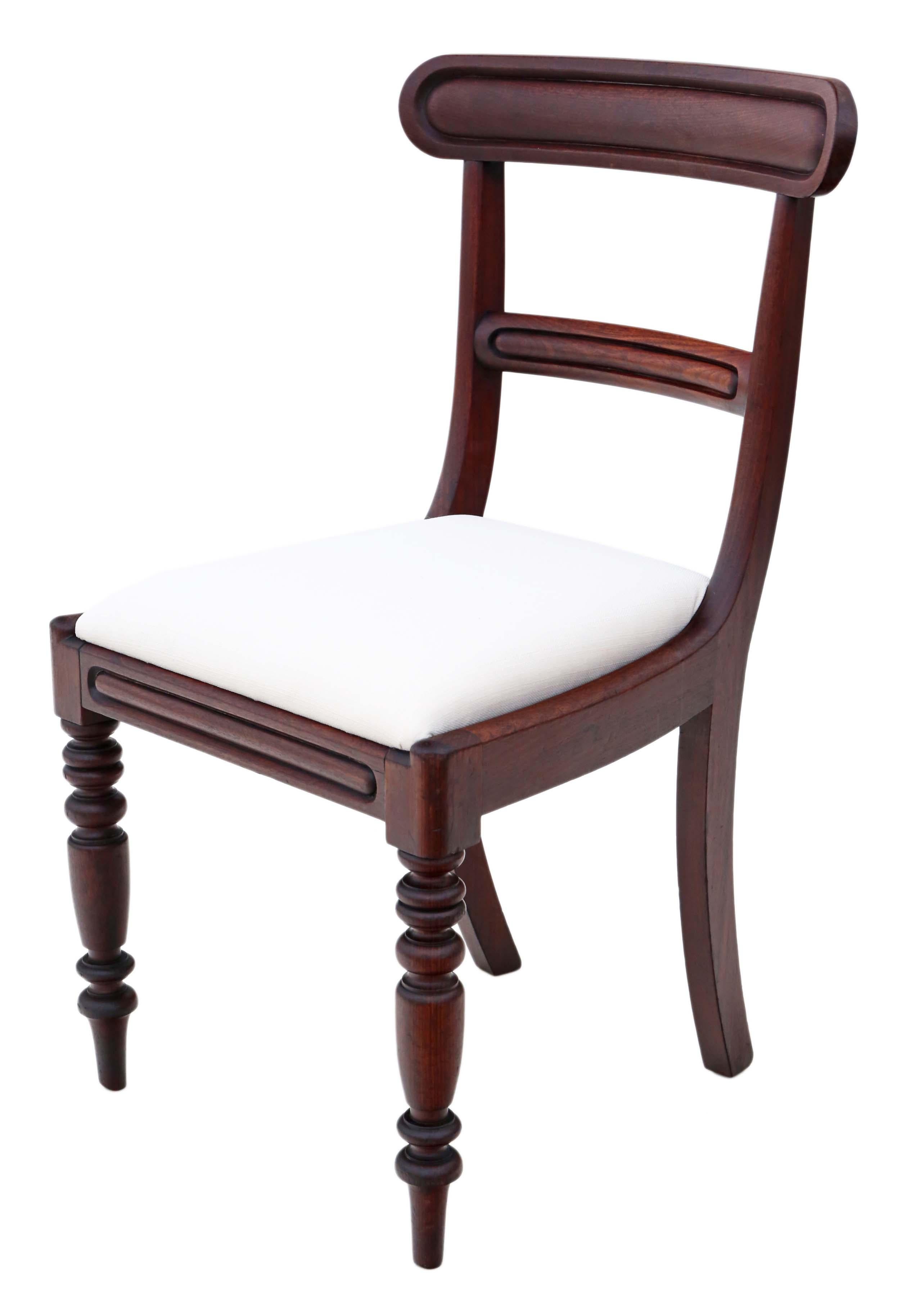 Antique circa 1850 Set of 6 Victorian Mahogany Dining Chairs For Sale 1