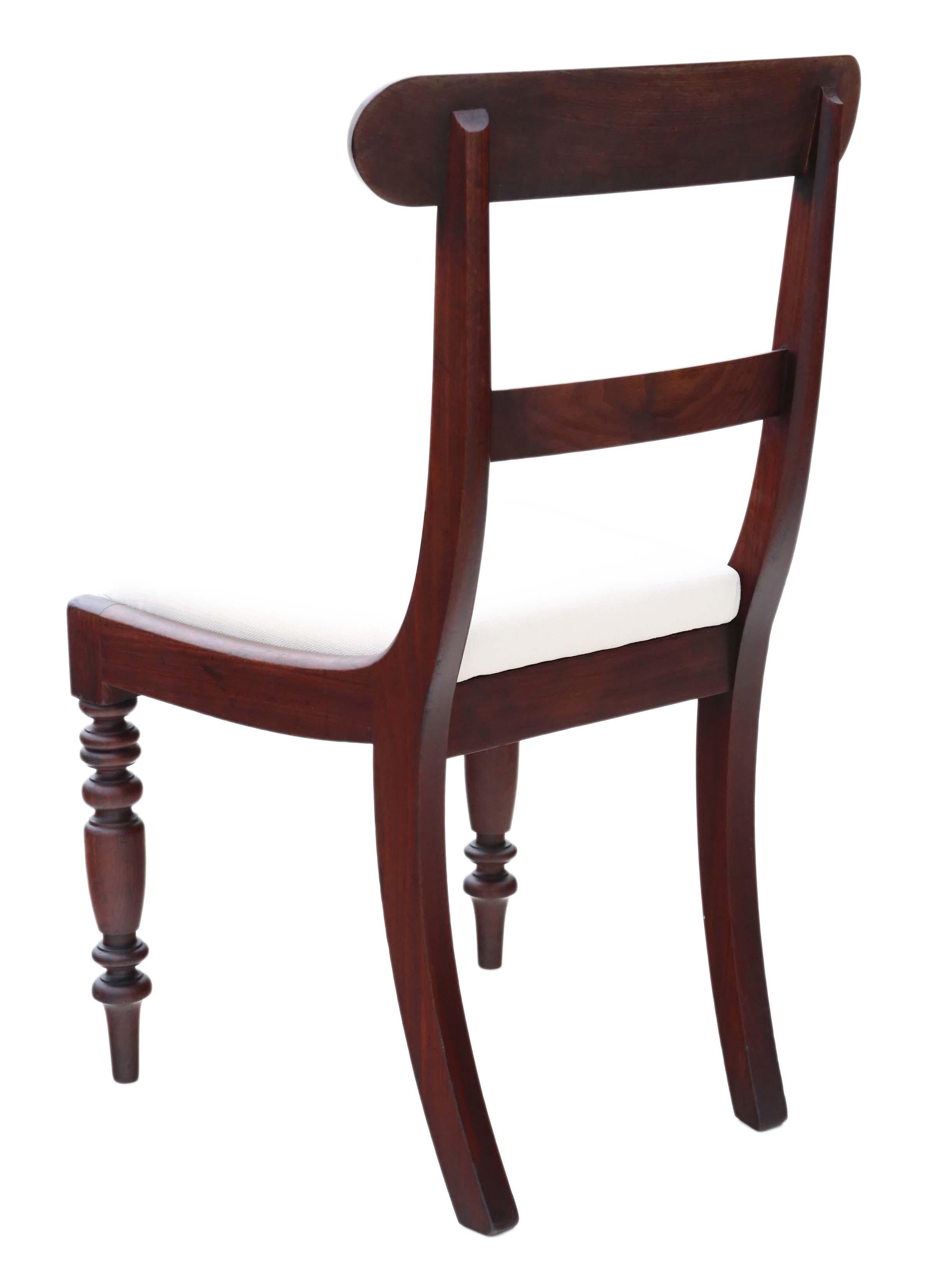 Antique circa 1850 Set of 6 Victorian Mahogany Dining Chairs For Sale 2