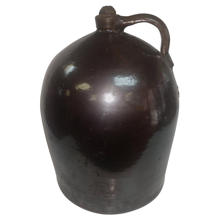 Antique c1860 Large Brown Glazed Jug at 1stDibs