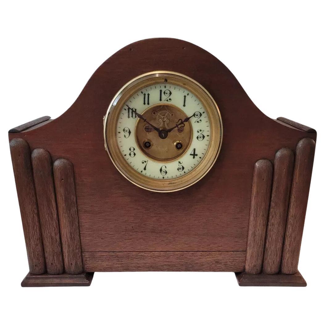 Antique c1860’s French “Japy Frères” Chiming Clock with Visible Brocot Movement For Sale