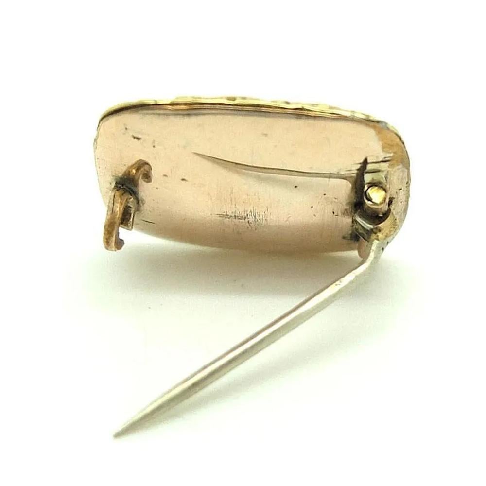 Vittoriano Antica spilla da lutto in oro 9ct del 1860 circa con smalto per capelli in vendita