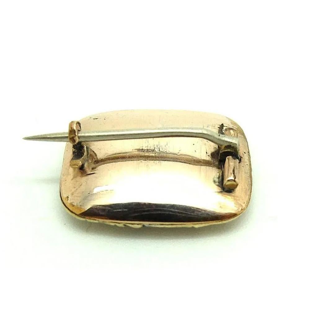 Antica spilla da lutto in oro 9ct del 1860 circa con smalto per capelli In condizioni buone in vendita a London, GB