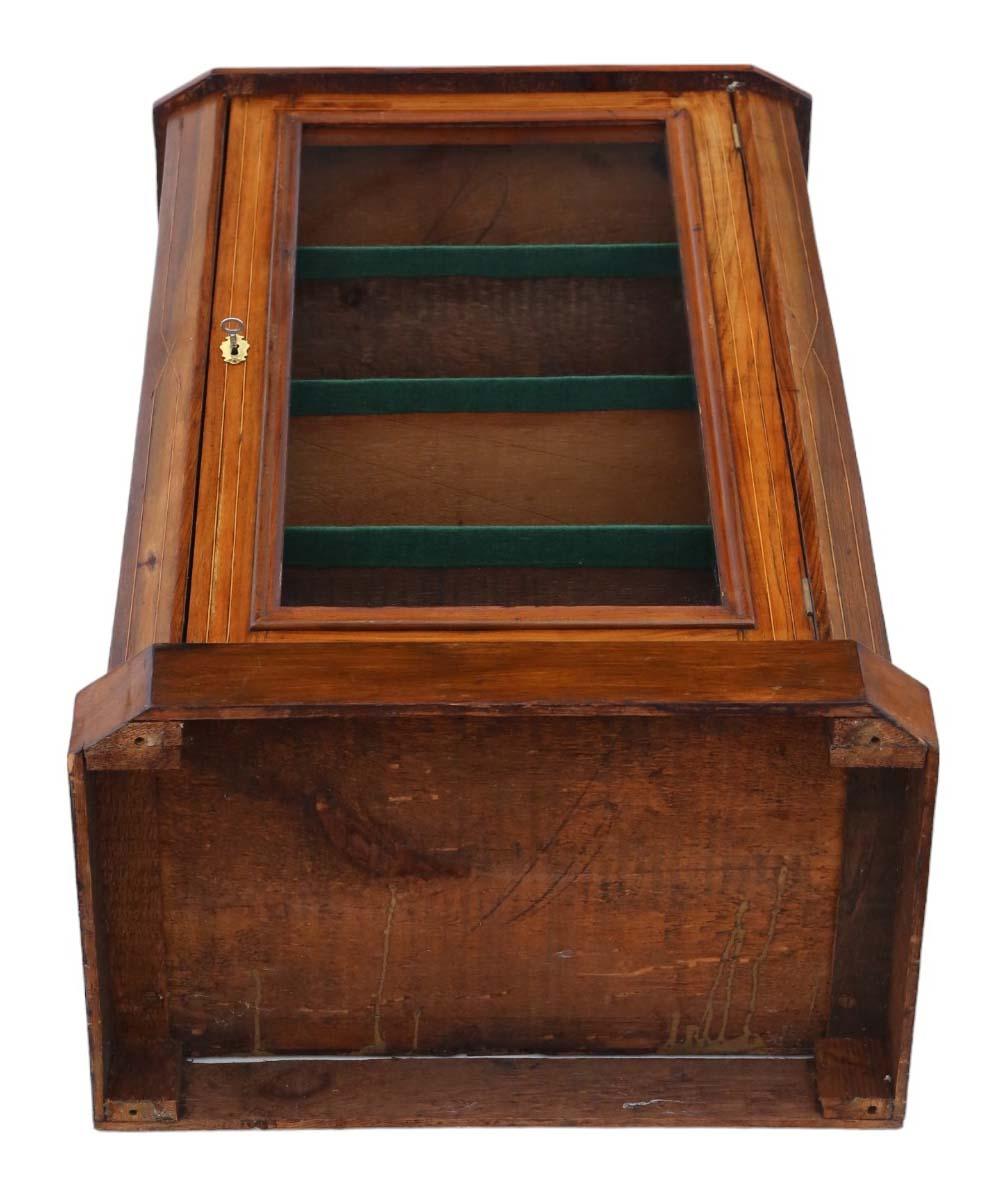 Antique C1880 quality inlaid walnut music pier display cabinet For Sale 3