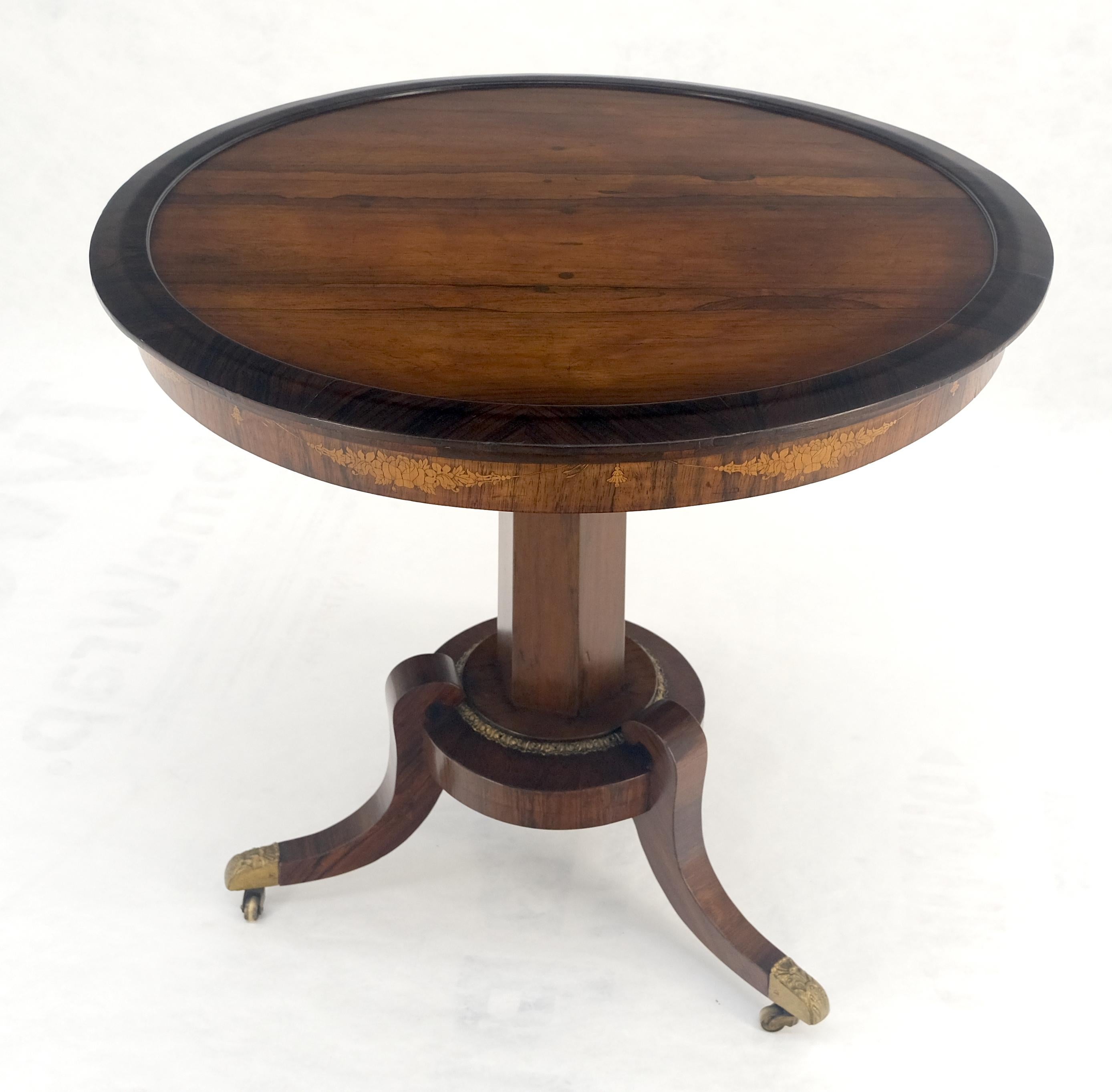 Ancien c1880s Round Tripod Base Rosewood Lamp Side Table Stand MINT ! en vente 3