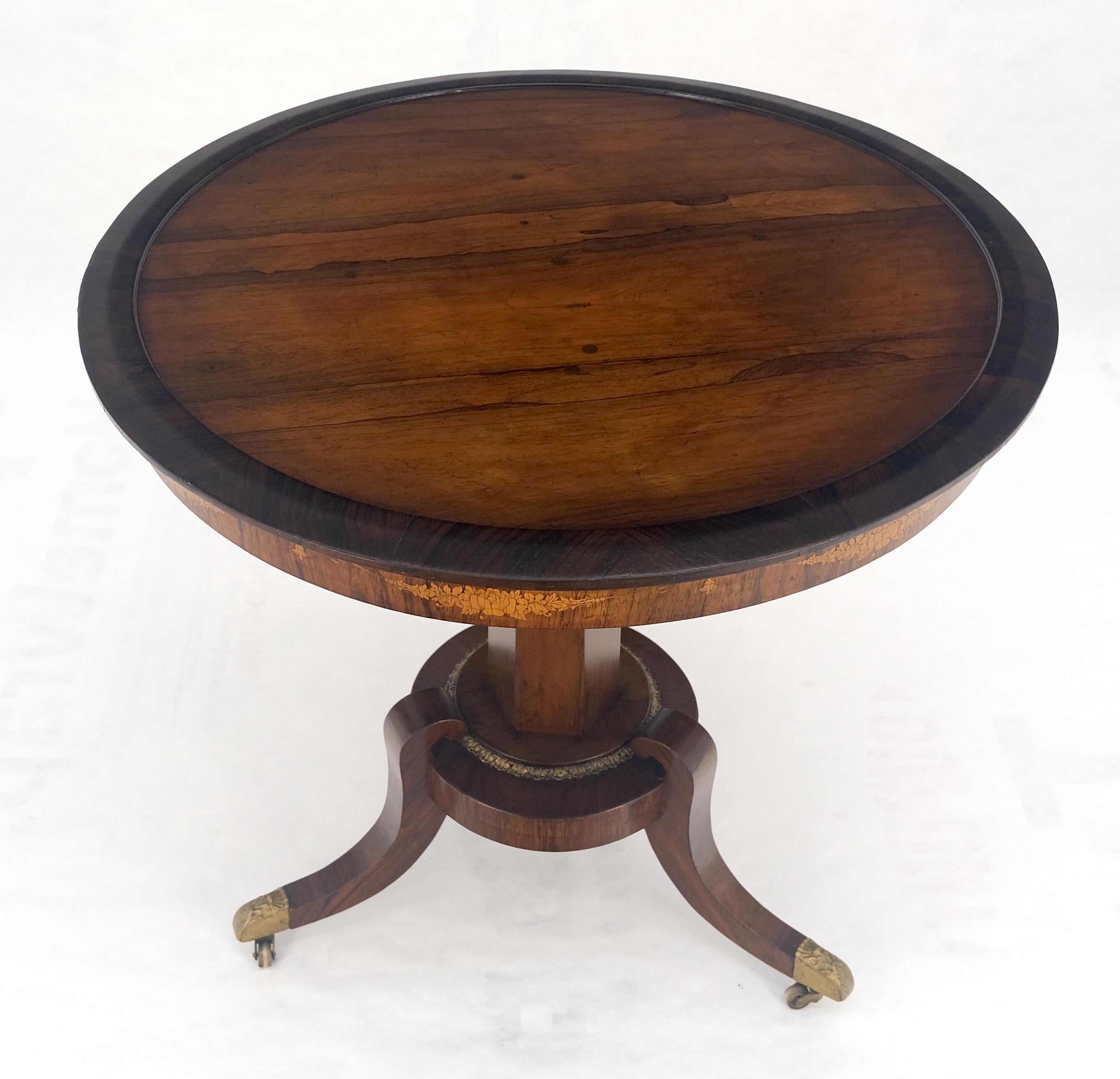 Regency Ancien c1880s Round Tripod Base Rosewood Lamp Side Table Stand MINT ! en vente