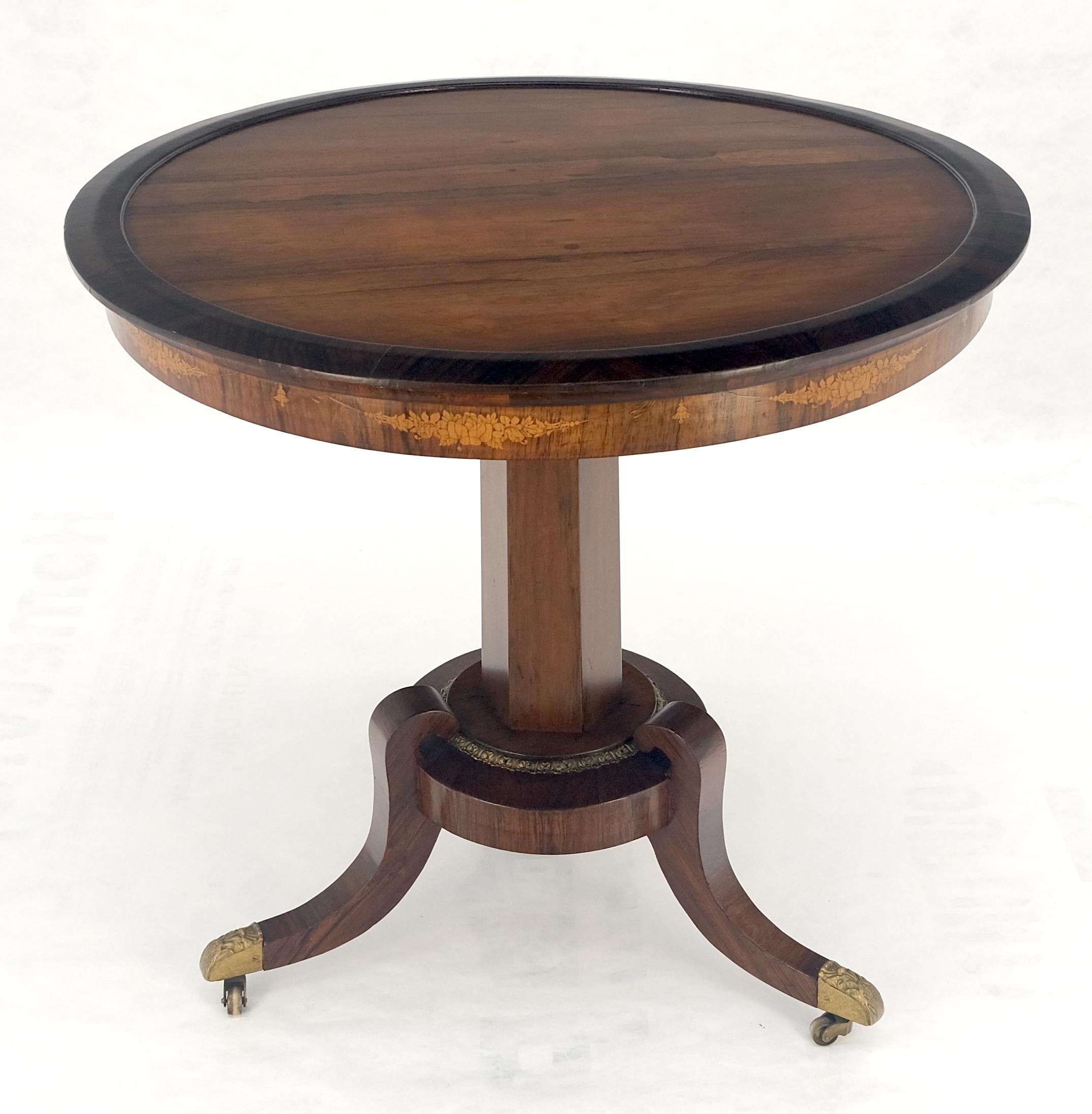 Américain Ancien c1880s Round Tripod Base Rosewood Lamp Side Table Stand MINT ! en vente