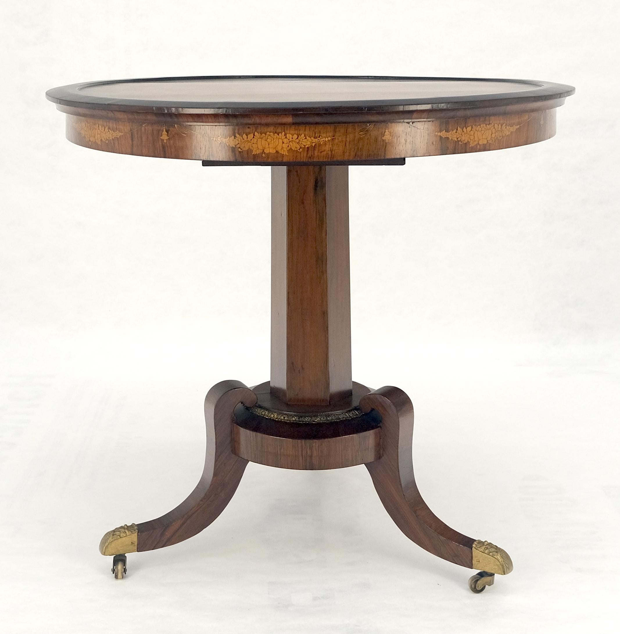 Laqué Ancien c1880s Round Tripod Base Rosewood Lamp Side Table Stand MINT ! en vente