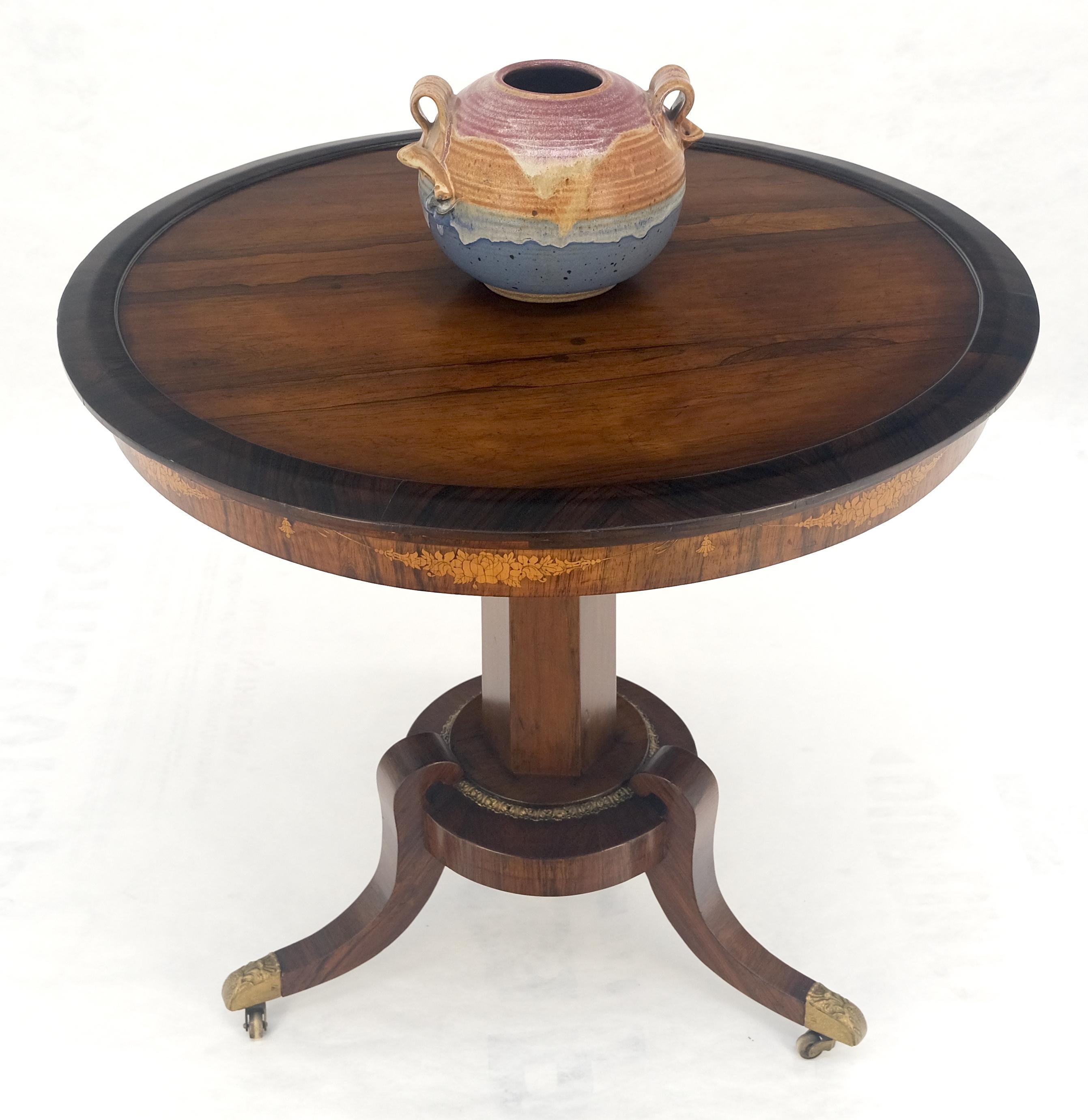 XIXe siècle Ancien c1880s Round Tripod Base Rosewood Lamp Side Table Stand MINT ! en vente