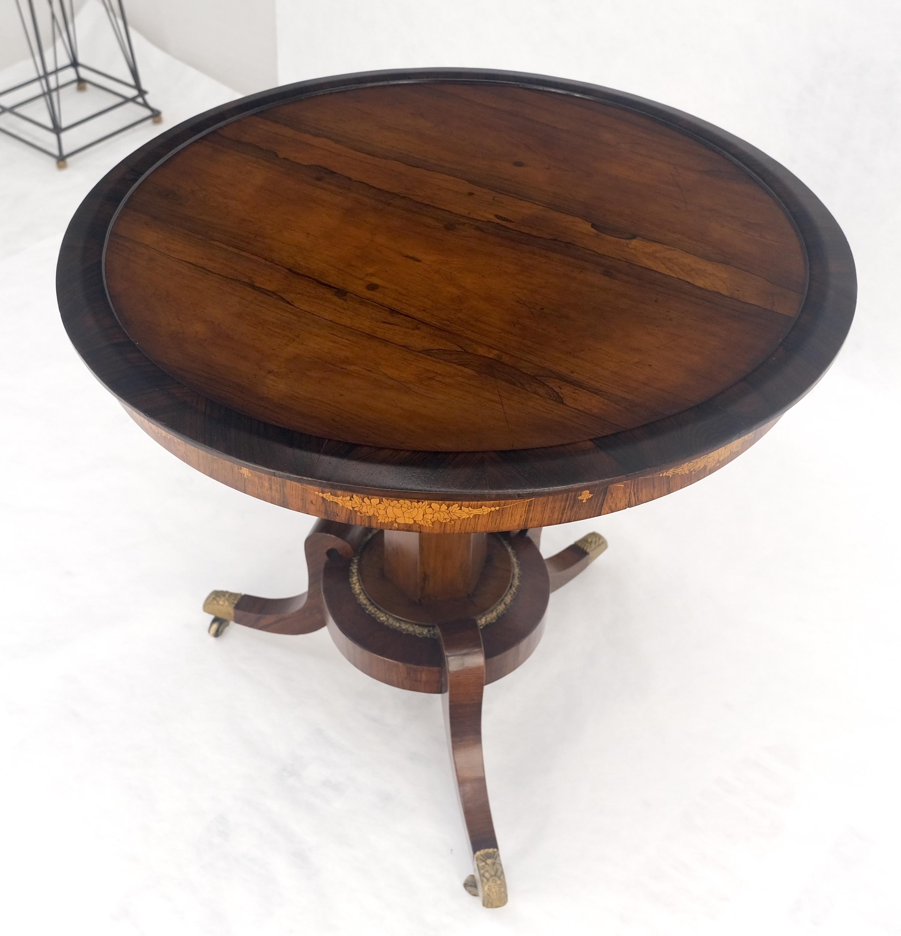 Ancien c1880s Round Tripod Base Rosewood Lamp Side Table Stand MINT ! en vente 1