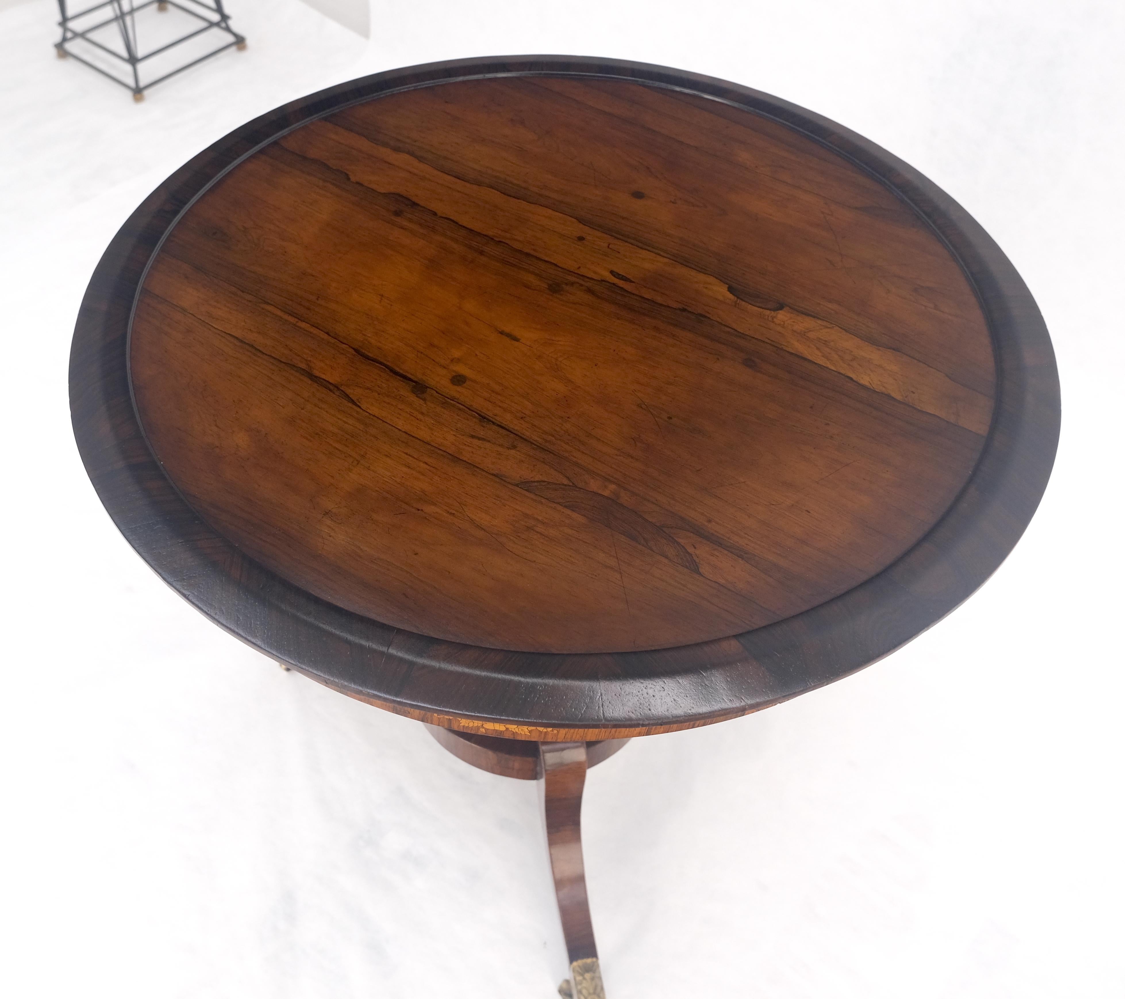 Ancien c1880s Round Tripod Base Rosewood Lamp Side Table Stand MINT ! en vente 2