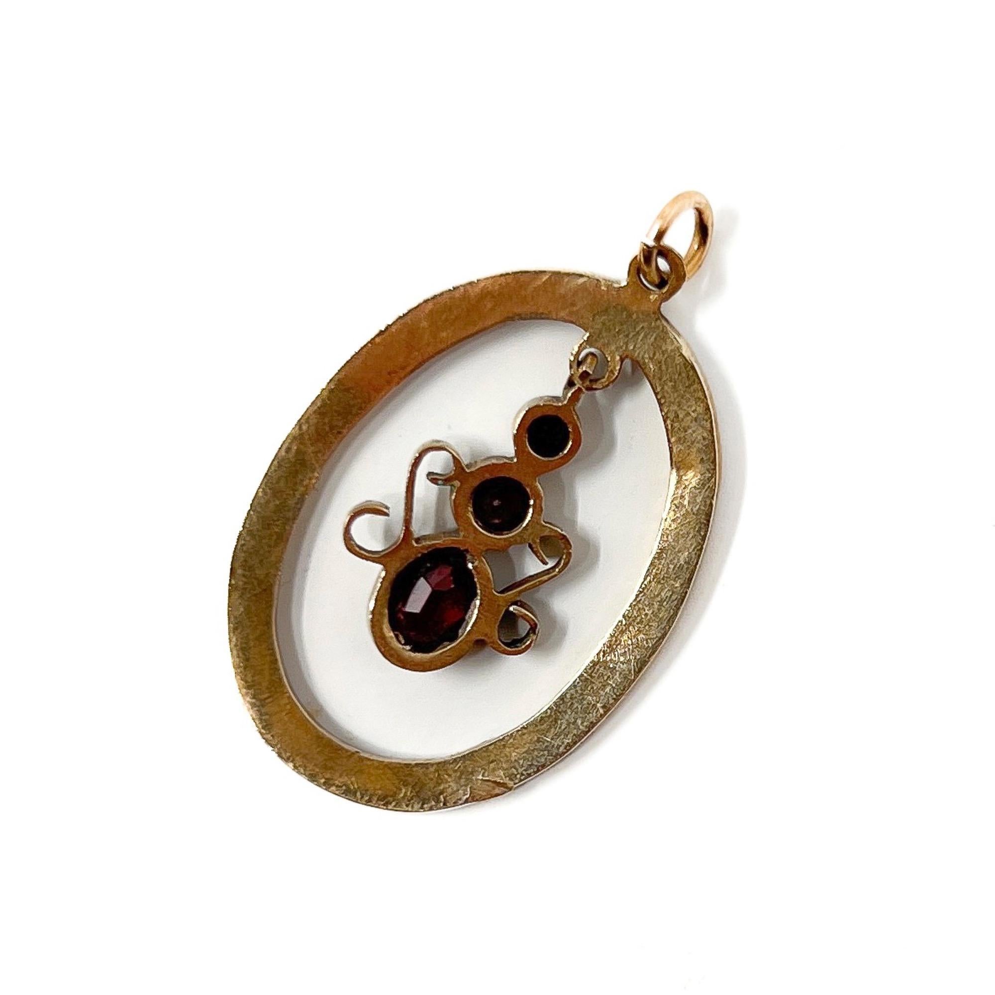 Women's Antique c.1900 Bohemian Garnet Pendant For Sale