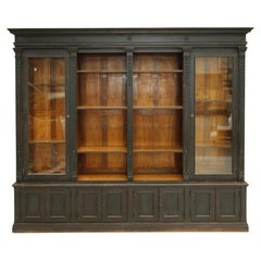 Antique C.1900 Ebonised Library Cabinet