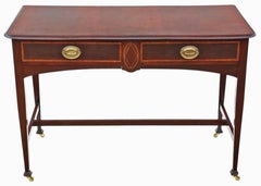 Antique c.1900 Fine Quality Inlaid Mahogany Writing Desk / Dressing Table