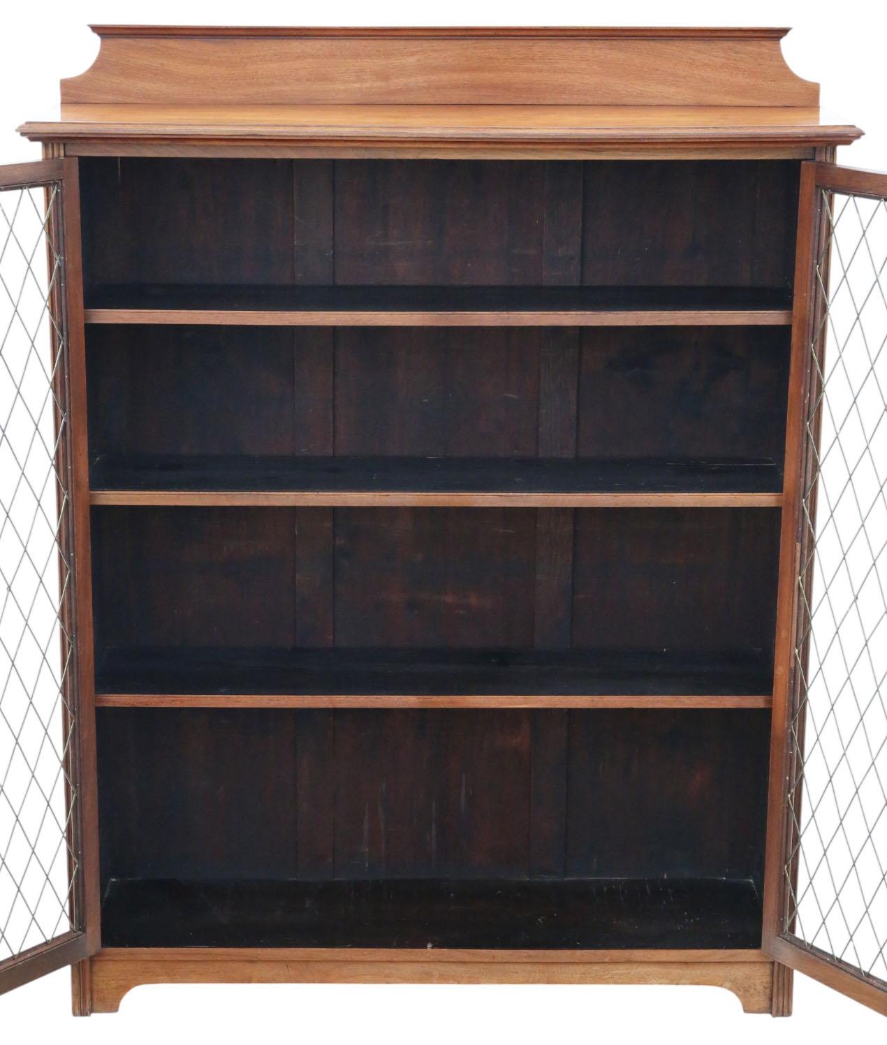 Antiguo c.1900 Librería de nogal de gran calidad - Estantes de exposición ajustables en Bueno estado para la venta en Wisbech, Cambridgeshire
