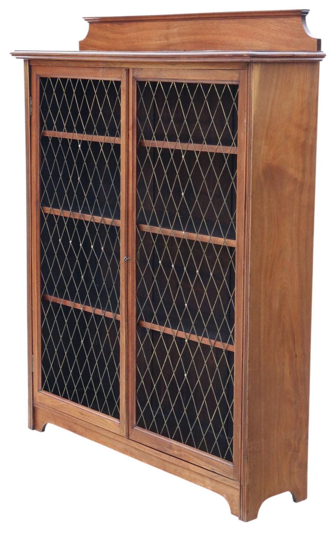 Antiguo c.1900 Librería de nogal de gran calidad - Estantes de exposición ajustables Madera en venta