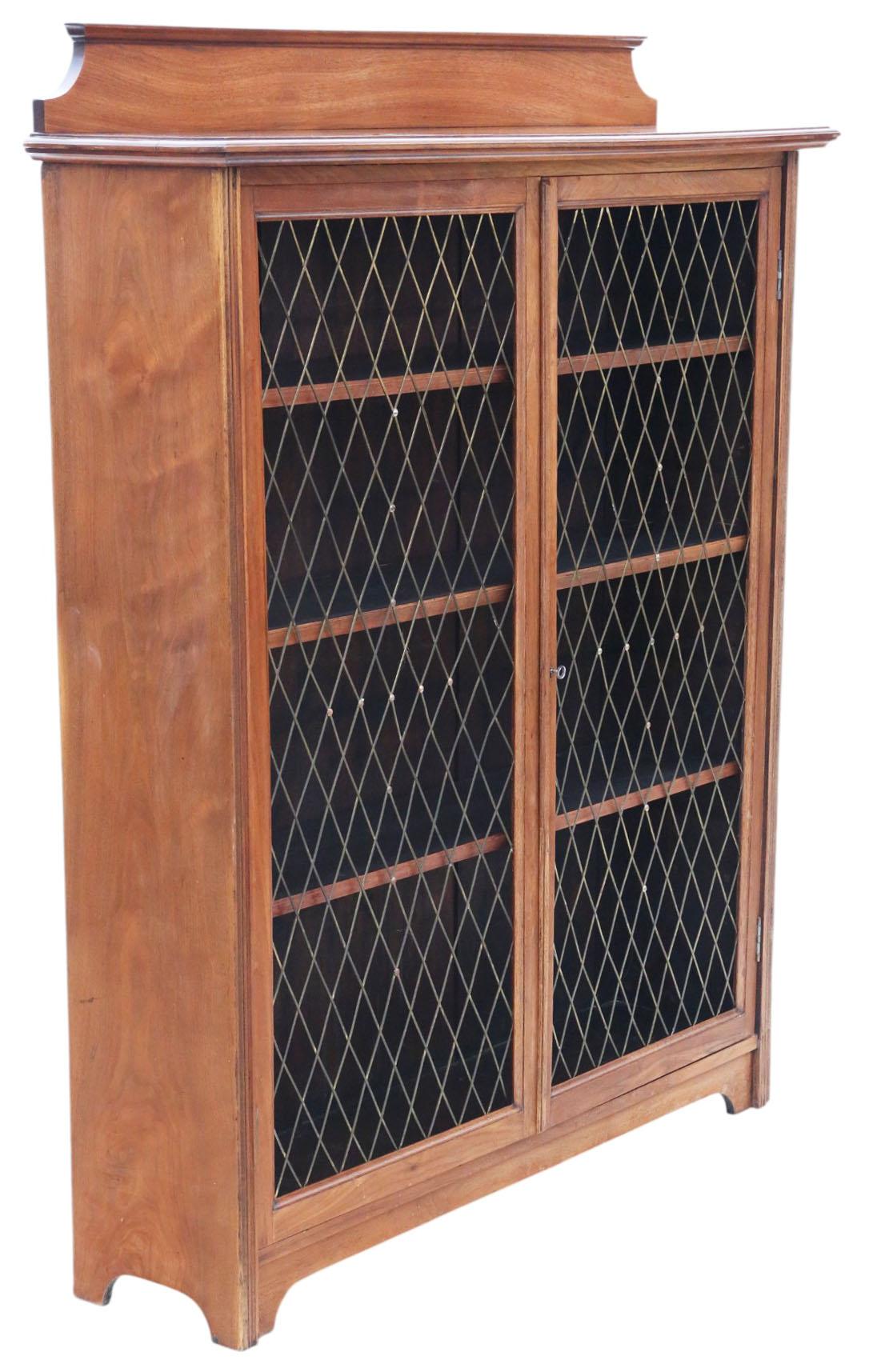 Antiguo c.1900 Librería de nogal de gran calidad - Estantes de exposición ajustables en venta 1