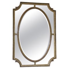 Antique c.1900 Gilt Cushion Overmantle Wall Mirror with Bevel Edge Glass