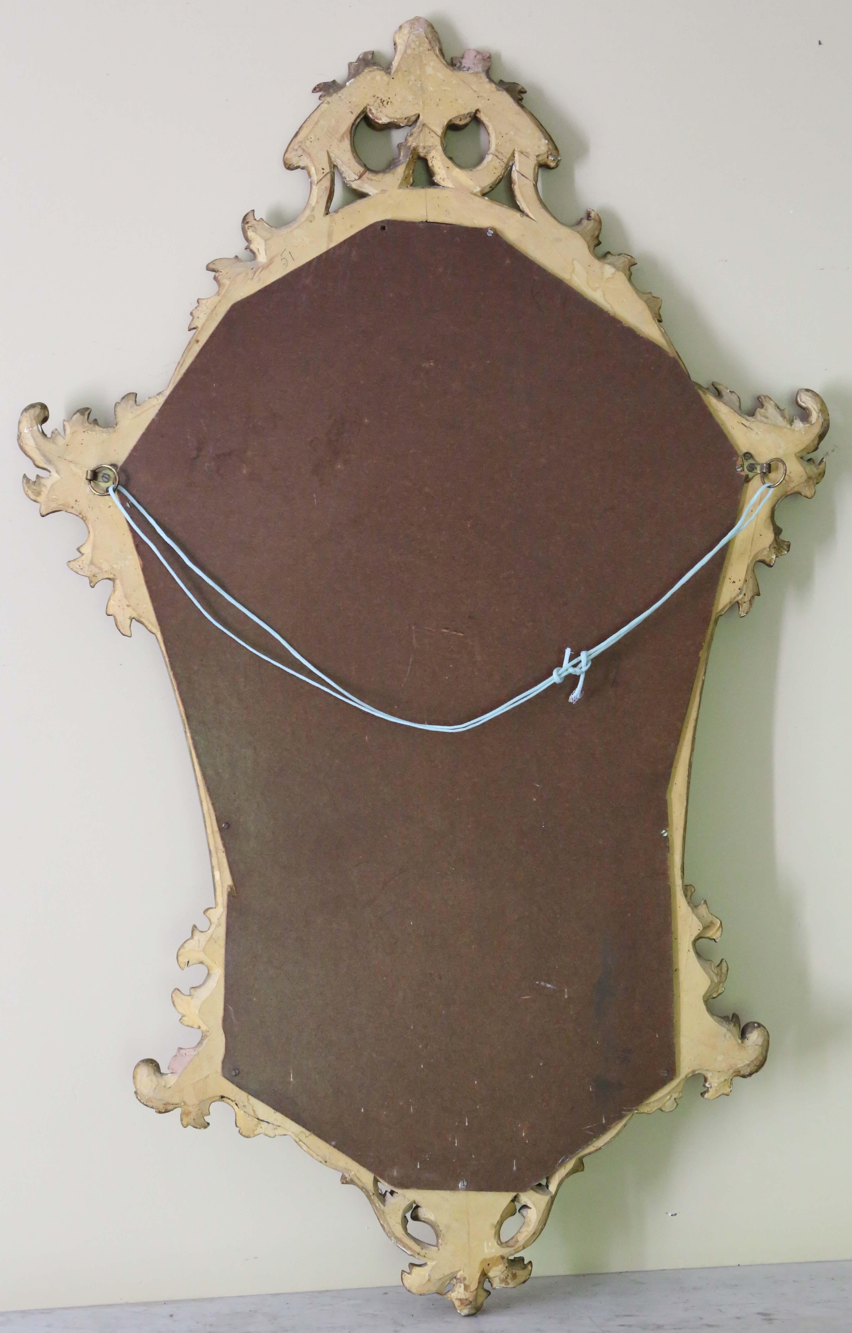 Vetro Antique Mirror da parete in legno dorato del XIX secolo - Qualità in vendita