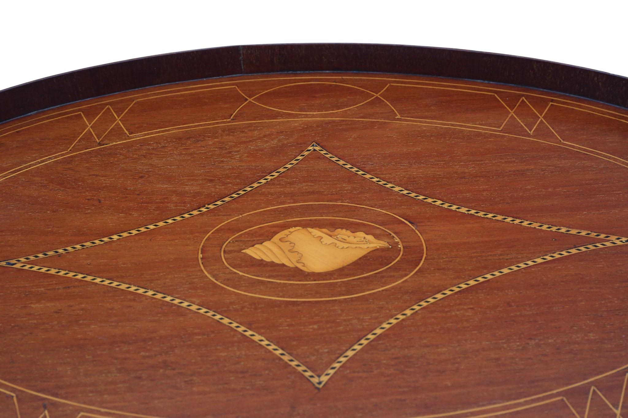 Britannique Antique c.1900 Inlaid Mahogany Serving Tray – Fine Quality en vente
