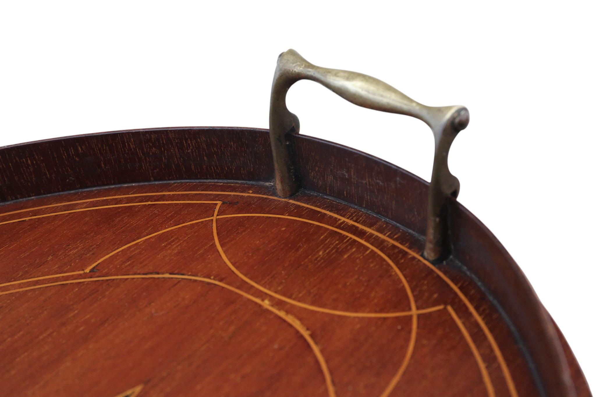 Antique c.1900 Inlaid Mahogany Serving Tray – Fine Quality Bon état - En vente à Wisbech, Cambridgeshire
